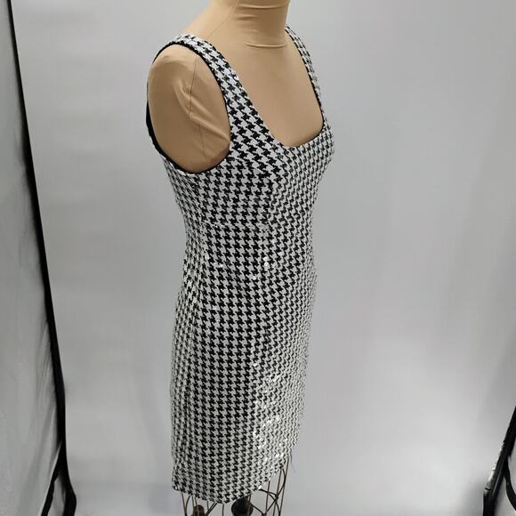 Bailey Embellished Houndstooth Knit Mini Dress sequin texture checkered mini - Picture 8 of 16